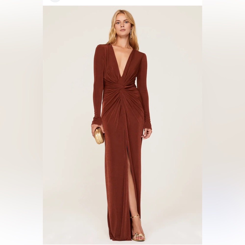 Katie May In a Mood Flattering copper brown Gown size medium